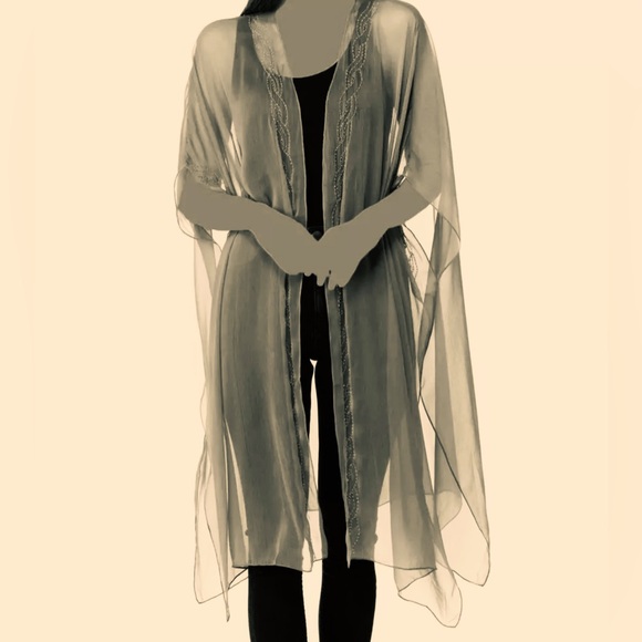 INC International Concepts Sheer Open-Front Kimono - One Size - Picture 1 of 12